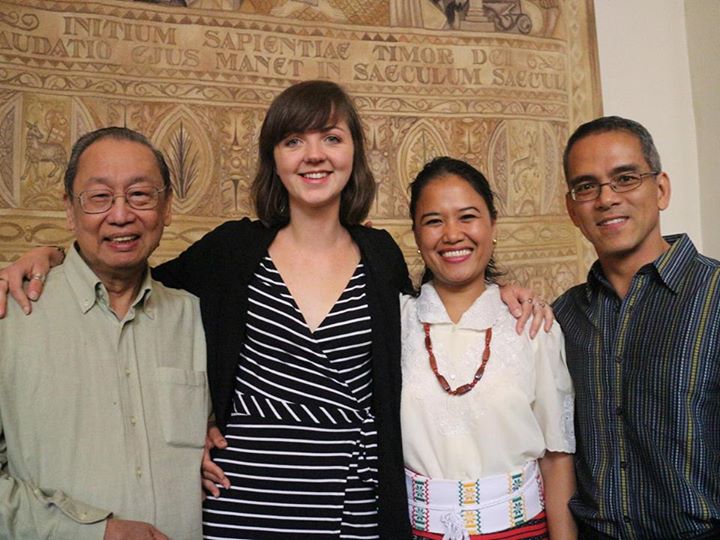 Consie Lozano-Taguba (third from left), with Prof. Sison, Florence and Prof. Mario Fumerton