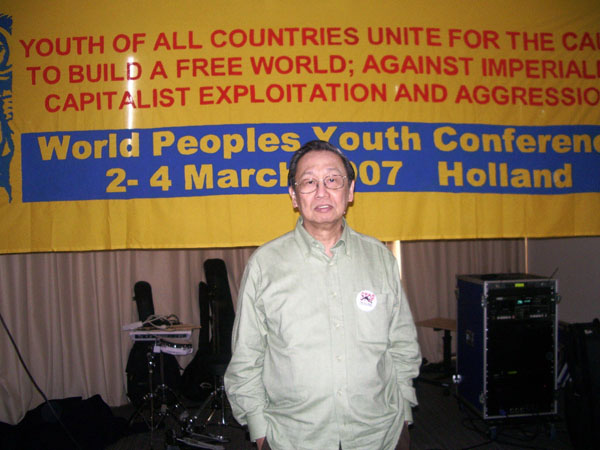 Professor Jose Maria Sison as Guest Speaker Before World People’s Youth Conference