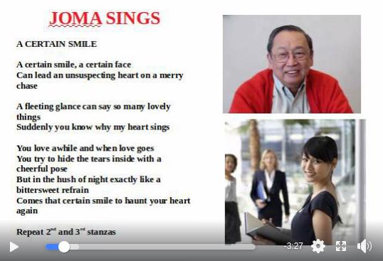 Joma sings A Certain Smile